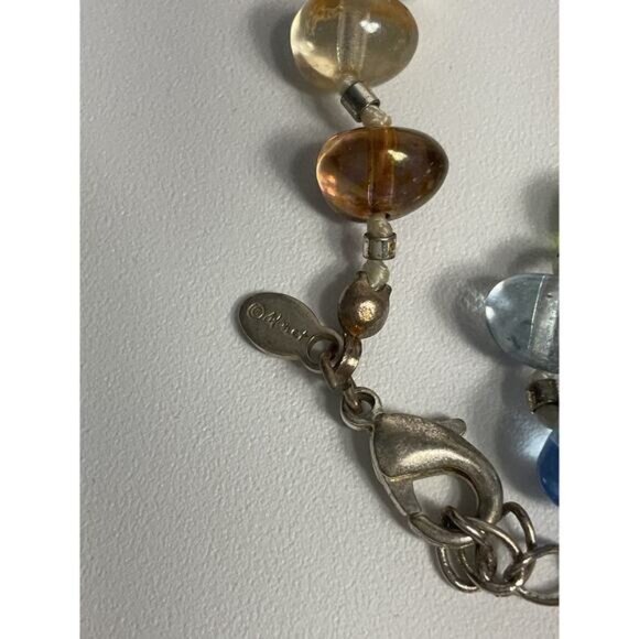 Monet Signed Glass Beaded Hand Knotted Earthy Tone Necklace - Picture 5 of 7